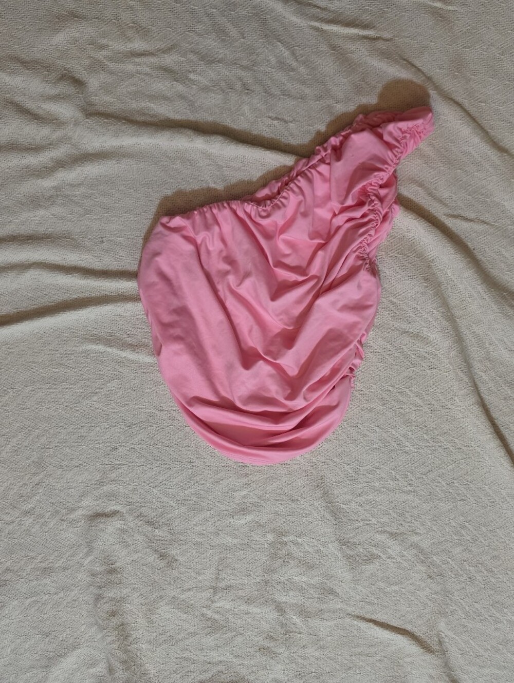 Pink Crop One Shouldr Top